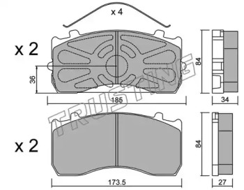 Комплект тормозных колодок TRUSTING 599.0