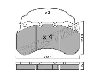 Комплект тормозных колодок TRUSTING 604.0