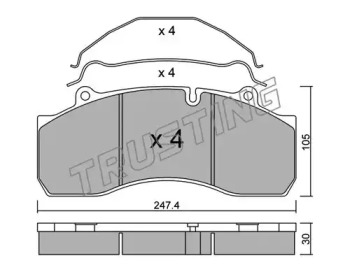Комплект тормозных колодок TRUSTING 610.0
