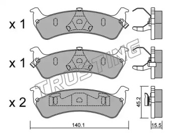 Комплект тормозных колодок TRUSTING 644.0