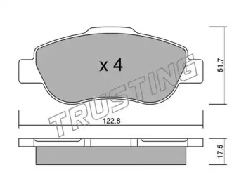 Комплект тормозных колодок TRUSTING 654.0