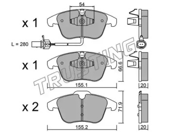 Комплект тормозных колодок TRUSTING 691.2