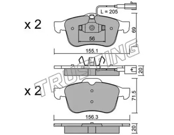 Комплект тормозных колодок TRUSTING 719.0