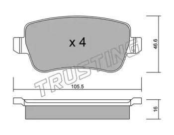 Комплект тормозных колодок TRUSTING 722.0