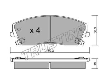 Комплект тормозных колодок TRUSTING 732.0