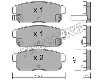 Комплект тормозных колодок TRUSTING 749.0