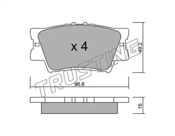 Комплект тормозных колодок TRUSTING 765.0