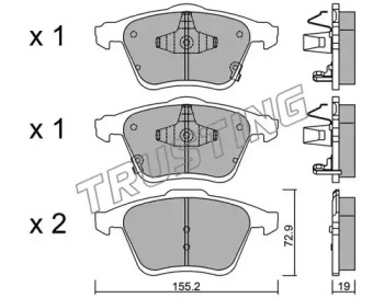 Комплект тормозных колодок TRUSTING 821.0