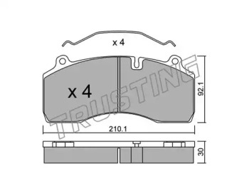 Комплект тормозных колодок TRUSTING 823.0