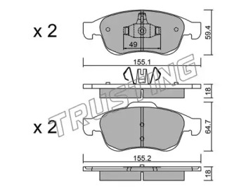 Комплект тормозных колодок TRUSTING 833.0