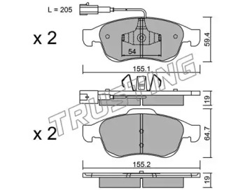 Комплект тормозных колодок TRUSTING 833.1