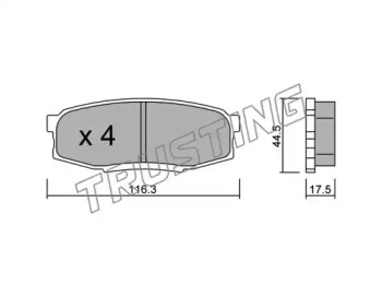 Комплект тормозных колодок TRUSTING 838.0