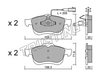 Комплект тормозных колодок TRUSTING 840.1