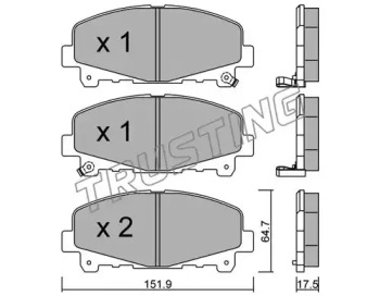 Комплект тормозных колодок TRUSTING 884.0