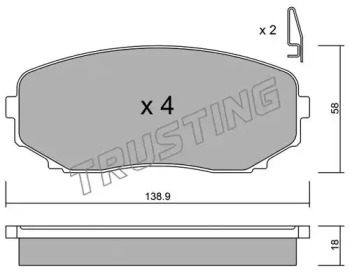 Комплект тормозных колодок TRUSTING 889.0