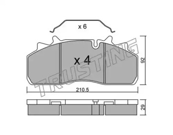 Комплект тормозных колодок TRUSTING 947.0
