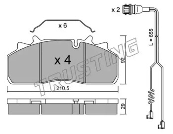 Комплект тормозных колодок TRUSTING 947.1W