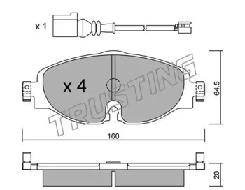 Комплект тормозных колодок TRUSTING 966.0W