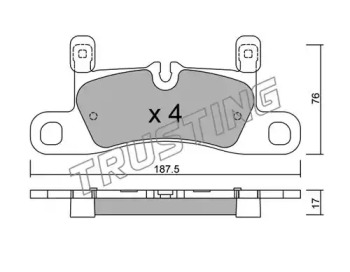 Комплект тормозных колодок TRUSTING 974.3