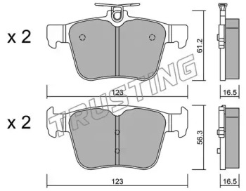 Комплект тормозных колодок TRUSTING 997.0
