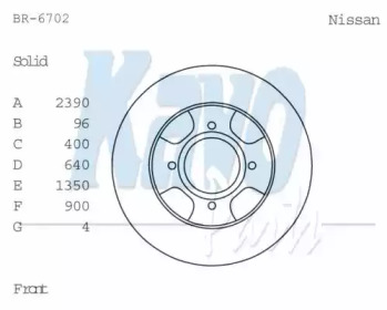 Тормозной диск KAVO PARTS BR-6702