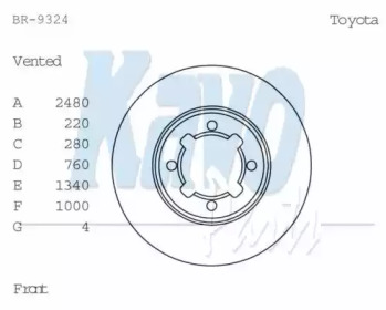 Тормозной диск KAVO PARTS BR-9324