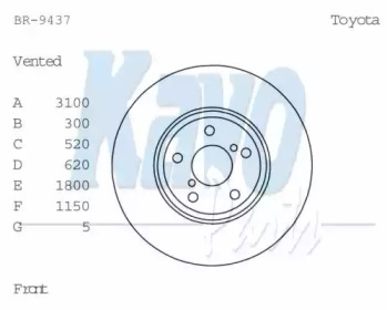 Тормозной диск KAVO PARTS BR-9437