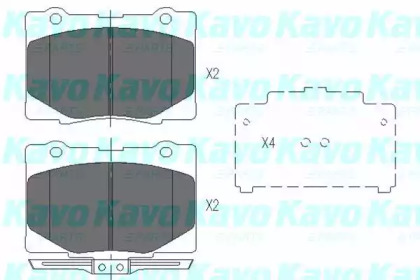 Комплект тормозных колодок KAVO PARTS KBP-2048