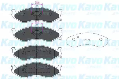 Комплект тормозных колодок KAVO PARTS KBP-4016