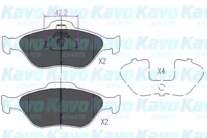 Комплект тормозных колодок KAVO PARTS KBP-4562