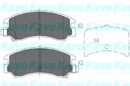 Комплект тормозных колодок KAVO PARTS KBP-8008