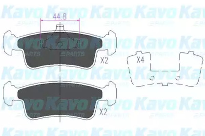 Комплект тормозных колодок KAVO PARTS KBP-8514