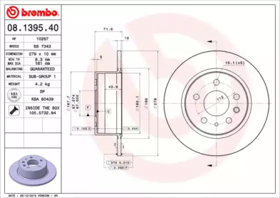 Тормозной диск A.B.S. 08.1395.40