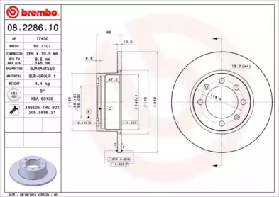 Тормозной диск A.B.S. 08.2286.10