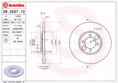 Тормозной диск A.B.S. 08.2557.10