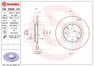 Тормозной диск A.B.S. 08.2938.24