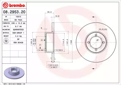 Тормозной диск A.B.S. 08.2953.20