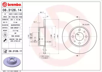 Тормозной диск A.B.S. 08.3126.14