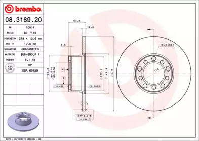 Тормозной диск A.B.S. 08.3189.20