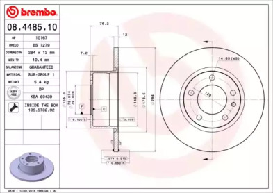 Тормозной диск A.B.S. 08.4485.10