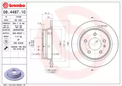 Тормозной диск A.B.S. 08.4487.10