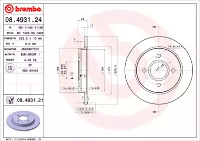 Тормозной диск A.B.S. 08.4931.24