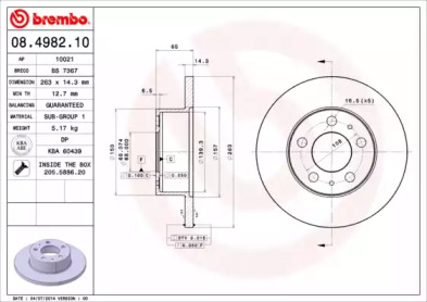 Тормозной диск A.B.S. 08.4982.10