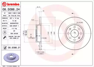 Тормозной диск A.B.S. 08.5086.21