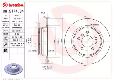 Тормозной диск A.B.S. 08.5174.34