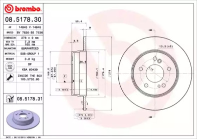 Тормозной диск A.B.S. 08.5178.31