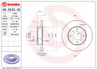 Тормозной диск A.B.S. 08.5243.30