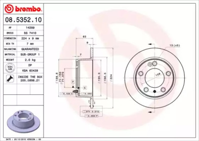 Тормозной диск A.B.S. 08.5352.10