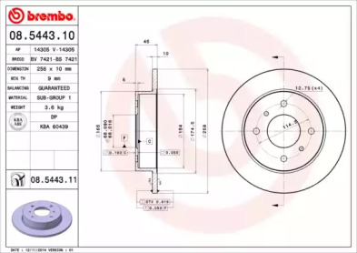 Тормозной диск A.B.S. 08.5443.10