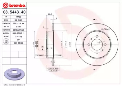 Тормозной диск A.B.S. 08.5443.40